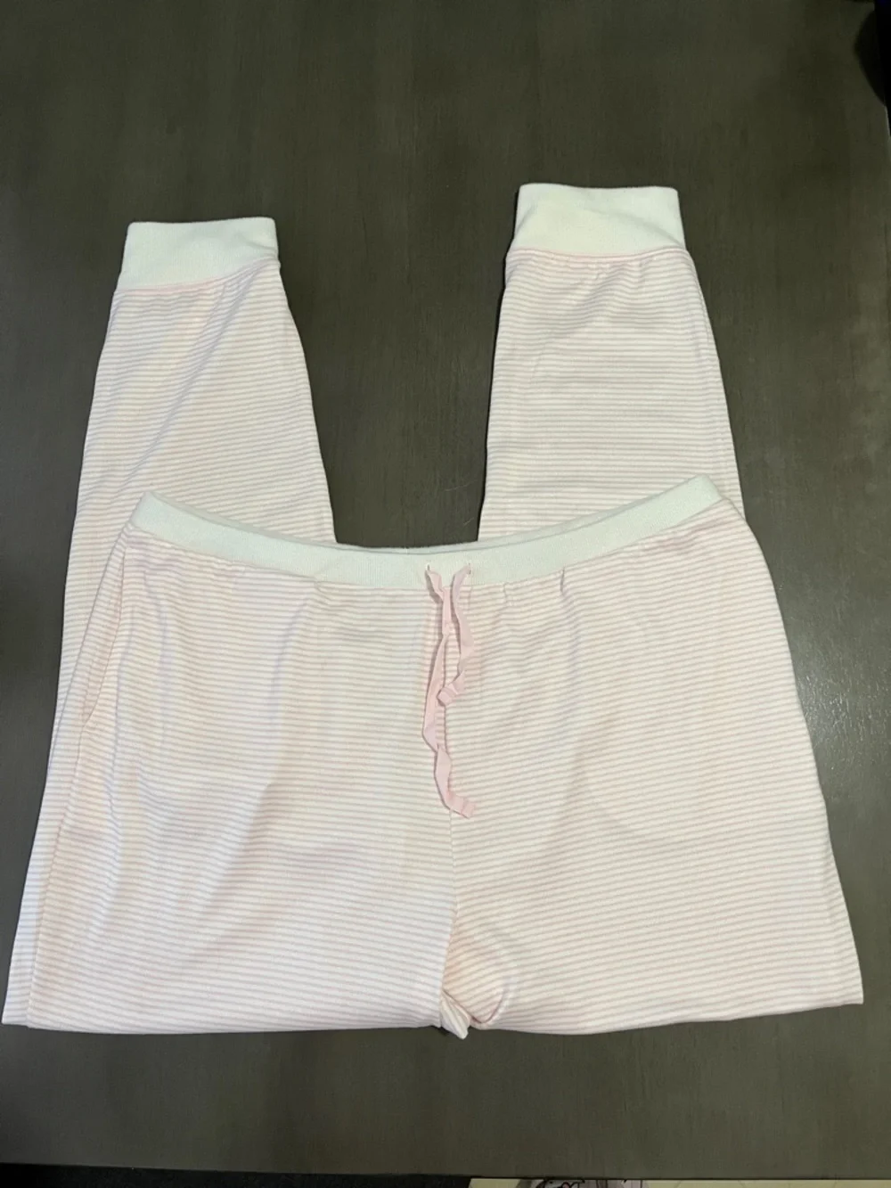 Sonoma Pink & White Striped Lounge Pants sleep pajama bottoms XXL women pull on